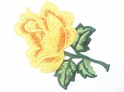 Floral Embroidered Applique Yellow Orange Dance Costume Craft Patch 4.5" GB701