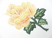 Floral Embroidered Applique Yellow Orange Dance Costume Craft Patch 4.5" GB701