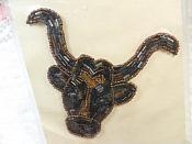 Self Adhesive Bull Sequin Applique Beaded Patch Motif Sewing Crafts Supplies 6.75" (LC1679)