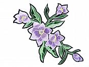Floral Embroidered Applique Lavender Crafting Motif Clothing Patch 8" GB722