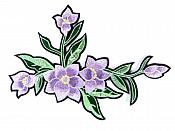 Floral Embroidered Applique Lavender Crafting Motif Clothing Patch 8" GB722