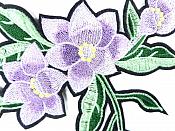 Floral Embroidered Applique Lavender Crafting Motif Clothing Patch 8" GB722