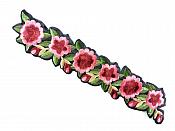 Floral Embroidered Applique Burgundy Mauve Dance Costume Craft Patch 9.75" GB721
