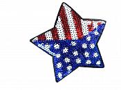 Star Applique Sequin Patriotic Red White Blue Iron On Patch 4" GB705
