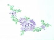 Floral Embroidered Applique Lavender Dance Costume Craft Patch 4.75" GB700