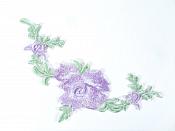 Floral Embroidered Applique Lavender Dance Costume Craft Patch 4.75" GB700