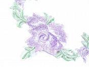 Floral Embroidered Applique Lavender Dance Costume Craft Patch 4.75" GB700
