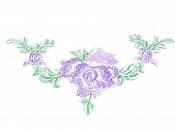 Floral Embroidered Applique Lavender Dance Costume Craft Patch 4.75" GB700
