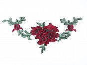 Floral Embroidered Applique Burgundy Wine Dance Costume Craft Patch 4.75" GB700
